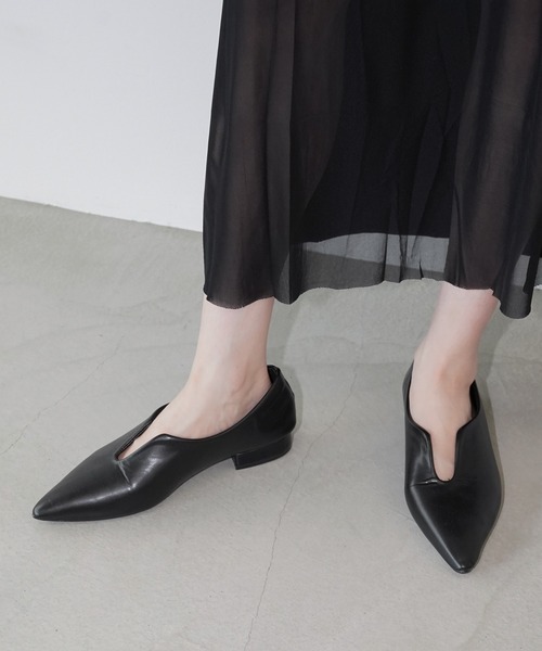 chuclla(チュクラ)の「ポインテッドトゥローヒールパンプス chs26s023(パンプス・レディース・ワインレッド/ブラック・37/36/39/38)」の4枚目の写真