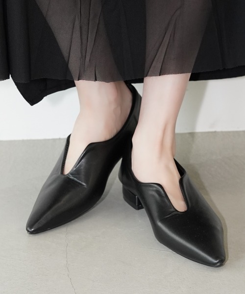 chuclla(チュクラ)の「ポインテッドトゥローヒールパンプス chs26s023(パンプス・レディース・ワインレッド/ブラック・37/36/39/38)」の9枚目の写真