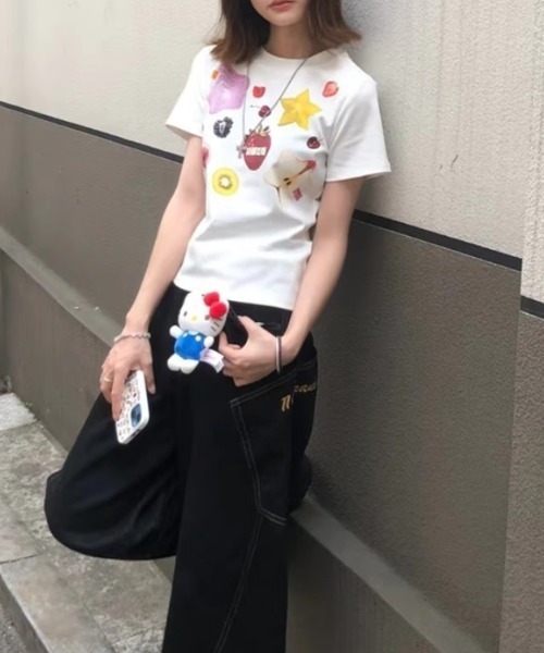 Vipoa（ヴィポア）の「fruit print tee（Tシャツ/カットソー・レディース・ホワイト・FREE）」の4枚目の写真