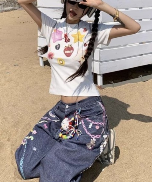 Vipoa（ヴィポア）の「fruit print tee（Tシャツ/カットソー・レディース・ホワイト・FREE）」の9枚目の写真