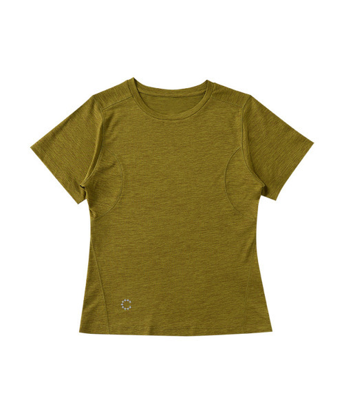 BUTTON SEOUL（ボタンソウル）の「[ウィメンズ] エアリー パフォーマンス ベースレイヤー ショートスリーブ (6カラー)（Tシャツ/カットソー・レディース・オレンジ/パープル/ブラウン/ダークブラウン/オリーブ/ブラック・SMALL/MEDIUM/LARGE）」の8枚目の写真