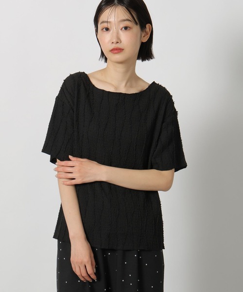 LAKOLE(ラコレ)の「フリンジジャガード半袖 / 654825(Tシャツ/カットソー・レディース・ライトブルー/アイボリー/ブラック/イエロー・FREE)」の7枚目の写真