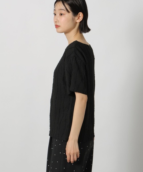 LAKOLE(ラコレ)の「フリンジジャガード半袖 / 654825(Tシャツ/カットソー・レディース・ライトブルー/アイボリー/ブラック/イエロー・FREE)」の8枚目の写真