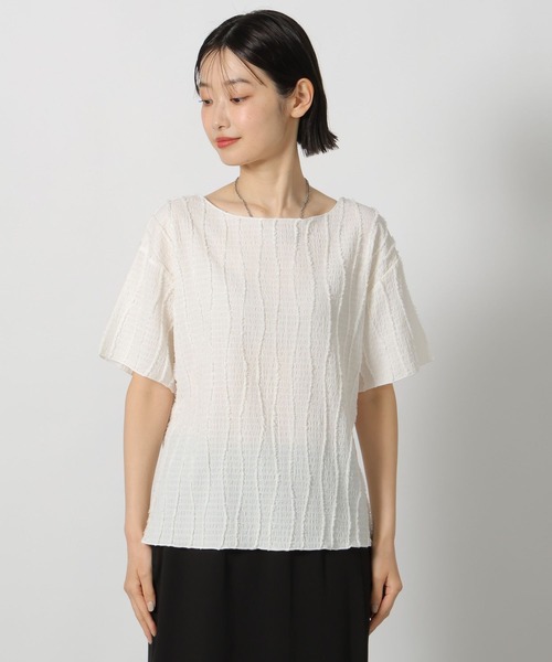 LAKOLE(ラコレ)の「フリンジジャガード半袖 / 654825(Tシャツ/カットソー・レディース・ライトブルー/アイボリー/ブラック/イエロー・FREE)」の15枚目の写真