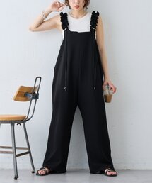 CIAOPANIC TYPY（チャオパニックティピー）の「【3サイズ展開】肩ドロストギャザーカットソポンチサロペット（つなぎ/オールインワン）」
