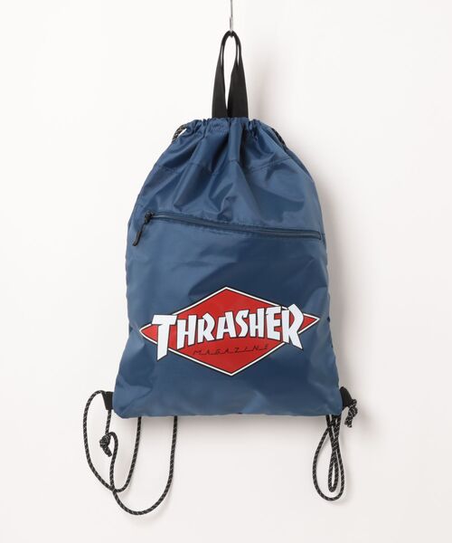THRASHER（スラッシャー）の「THRASHER（スラッシャー）ブランドロゴプリント ナップサック（バックパック/リュック・メンズ・グレー/ブルー/ブラック・FREE）」の7枚目の写真