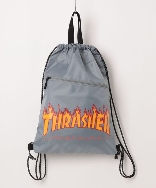 THRASHER（スラッシャー）の「THRASHER（スラッシャー）ブランドロゴプリント ナップサック（バックパック/リュック・メンズ・グレー/ブルー/ブラック・FREE）」の8枚目の写真