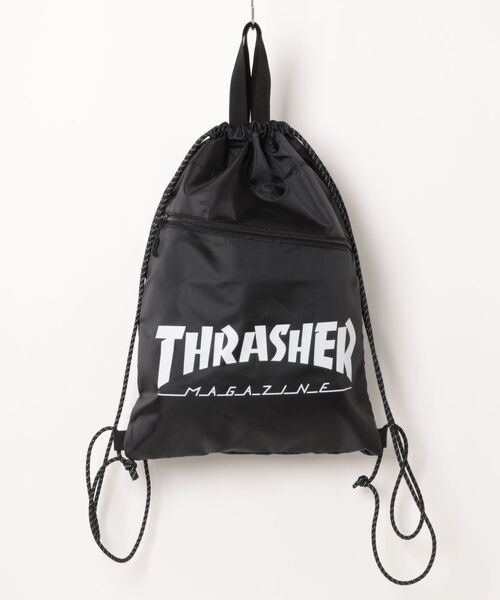 THRASHER（スラッシャー）の「THRASHER（スラッシャー）ブランドロゴプリント ナップサック（バックパック/リュック・メンズ・グレー/ブルー/ブラック・FREE）」の9枚目の写真