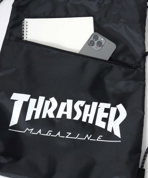 THRASHER（スラッシャー）の「THRASHER（スラッシャー）ブランドロゴプリント ナップサック（バックパック/リュック・メンズ・グレー/ブルー/ブラック・FREE）」の13枚目の写真