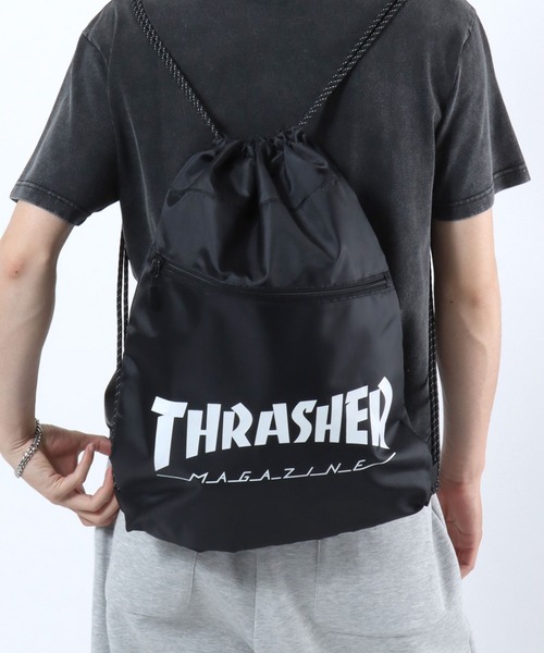 THRASHER(スラッシャー)の「THRASHER(スラッシャー)ブランドロゴプリント ナップサック(バックパック/リュック・メンズ・グレー/ブルー/ブラック・FREE)」の17枚目の写真