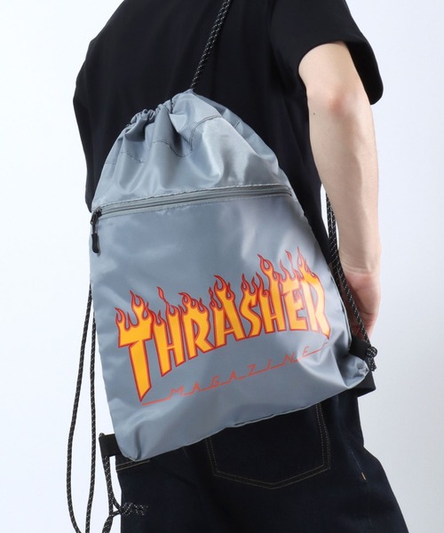 THRASHER(スラッシャー)の「THRASHER(スラッシャー)ブランドロゴプリント ナップサック(バックパック/リュック・メンズ・グレー/ブルー/ブラック・FREE)」の22枚目の写真
