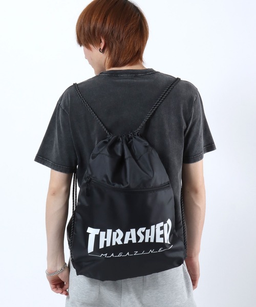 THRASHER(スラッシャー)の「THRASHER(スラッシャー)ブランドロゴプリント ナップサック(バックパック/リュック・メンズ・グレー/ブルー/ブラック・FREE)」の18枚目の写真