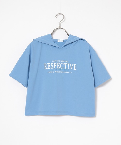 Honeys(ハニーズ)の「【ハニさら・接触冷感・UVカット】フード付Tシャツ(Tシャツ/カットソー・レディース・スミクロ/グリーン/ホワイト/サックスブルー・L/M/S)」の22枚目の写真