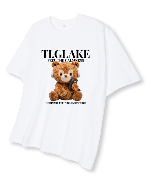TI.GLAKE(ティーグレイク)の「ヘッドセットベア オーバーサイズ 半袖Tシャツ ホワイト(Tシャツ/カットソー・メンズ・その他・LARGE/X-LARGE/XX-LARGE)」の1枚目の写真