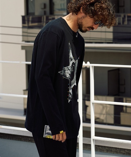 STUD MUFFIN(スタッドマフィン)の「mlt5683- 5.6ozコットン天竺ドルスターカラークリスタルLS Tシャツ(624-02897)(Tシャツ/カットソー・メンズ・ブラック/チャコールグレー/ホワイト・2/3/4)」の17枚目の写真