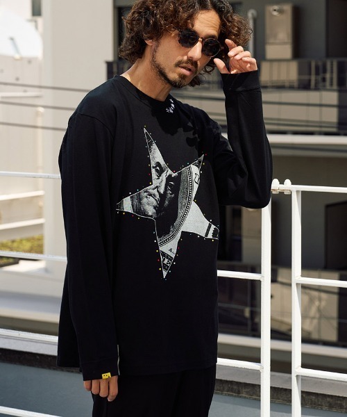 STUD MUFFIN(スタッドマフィン)の「mlt5683- 5.6ozコットン天竺ドルスターカラークリスタルLS Tシャツ(624-02897)(Tシャツ/カットソー・メンズ・ブラック/チャコールグレー/ホワイト・2/3/4)」の18枚目の写真