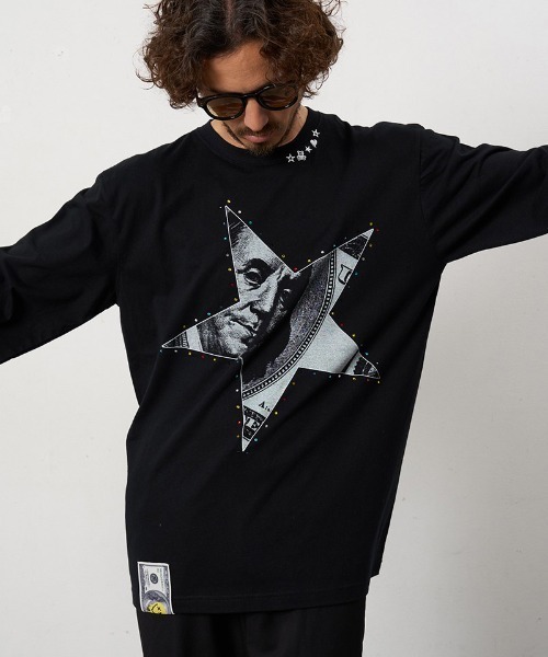 STUD MUFFIN(スタッドマフィン)の「mlt5683- 5.6ozコットン天竺ドルスターカラークリスタルLS Tシャツ(624-02897)(Tシャツ/カットソー・メンズ・ブラック/チャコールグレー/ホワイト・2/3/4)」の19枚目の写真