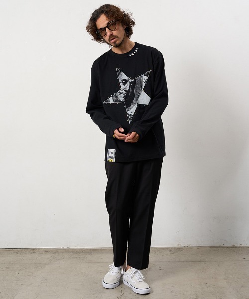 STUD MUFFIN(スタッドマフィン)の「mlt5683- 5.6ozコットン天竺ドルスターカラークリスタルLS Tシャツ(624-02897)(Tシャツ/カットソー・メンズ・ブラック/チャコールグレー/ホワイト・2/3/4)」の20枚目の写真