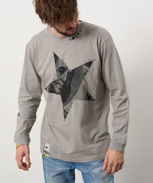 STUD MUFFIN(スタッドマフィン)の「mlt5683- 5.6ozコットン天竺ドルスターカラークリスタルLS Tシャツ(624-02897)(Tシャツ/カットソー・メンズ・ブラック/チャコールグレー/ホワイト・2/3/4)」の14枚目の写真