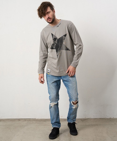 STUD MUFFIN(スタッドマフィン)の「mlt5683- 5.6ozコットン天竺ドルスターカラークリスタルLS Tシャツ(624-02897)(Tシャツ/カットソー・メンズ・ブラック/チャコールグレー/ホワイト・2/3/4)」の15枚目の写真