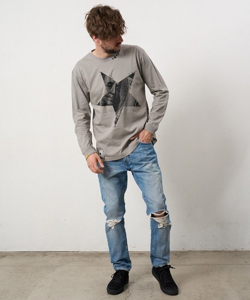 STUD MUFFIN(スタッドマフィン)の「mlt5683- 5.6ozコットン天竺ドルスターカラークリスタルLS Tシャツ(624-02897)(Tシャツ/カットソー・メンズ・ブラック/チャコールグレー/ホワイト・2/3/4)」の16枚目の写真