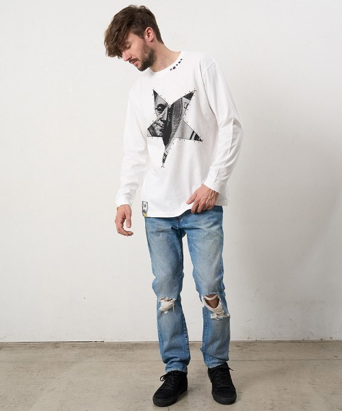 STUD MUFFIN(スタッドマフィン)の「mlt5683- 5.6ozコットン天竺ドルスターカラークリスタルLS Tシャツ(624-02897)(Tシャツ/カットソー・メンズ・ブラック/チャコールグレー/ホワイト・2/3/4)」の12枚目の写真