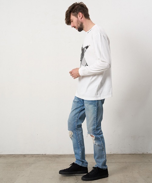 STUD MUFFIN(スタッドマフィン)の「mlt5683- 5.6ozコットン天竺ドルスターカラークリスタルLS Tシャツ(624-02897)(Tシャツ/カットソー・メンズ・ブラック/チャコールグレー/ホワイト・2/3/4)」の5枚目の写真
