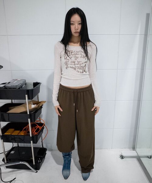 CHICKS（チックス）の「チェックポイントバルーンスウェットパンツブラウン（スウェットパンツ・レディース・ブラウン・ONE SIZE）」の6枚目の写真