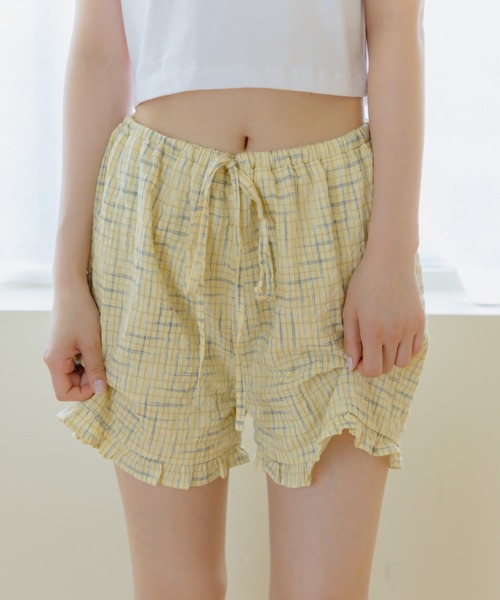 REMOON(リムーン)の「フリルショートパンツ(その他パンツ・レディース・イエロー/オフホワイト・FREE)」の8枚目の写真