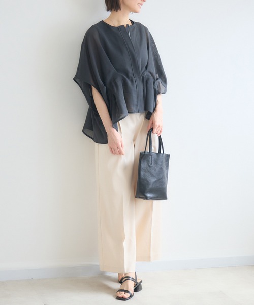 KATHARINE ROSS(キャサリンロス)の「ウエストドロストメッシュブルゾン(ブルゾン・レディース・グレイッシュベージュ/チャコールグレー・FREE)」の18枚目の写真