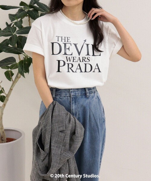 fredy emue(フレディエミュ)の「【GOOD ROCK SPEED/グッドロックスピード】The DEVIL wears PRADA半袖Tシャツ 2(Tシャツ/カットソー・レディース・ブラック/オフホワイト・38)」の7枚目の写真