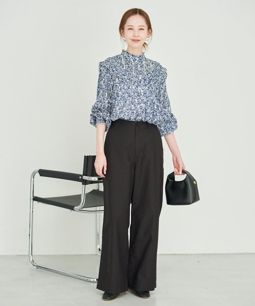 SLOBE IENA（スローブイエナ）の「《WEB限定/追加》フリルピンタックブラウス（シャツ/ブラウス・レディース・ブルー系その他/ホワイト/ブラック・FREE）」の20枚目の写真