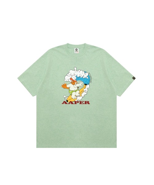 AAPE BY A BATHING APE(エーエイプバイアベイシングエイプ)の「AAPER "Surfing" TEE(Tシャツ/カットソー・メンズ・グリーン・X-LARGE/SMALL/MEDIUM/LARGE)」の1枚目の写真