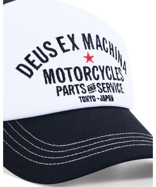 DEUS EX MACHINA（デウスエクスマキナ）の「TOKYO ORIGINAL ADDRESS TRUCKER（キャップ・メンズ・オレンジ/ブラック/カーキ・OS）」の7枚目の写真