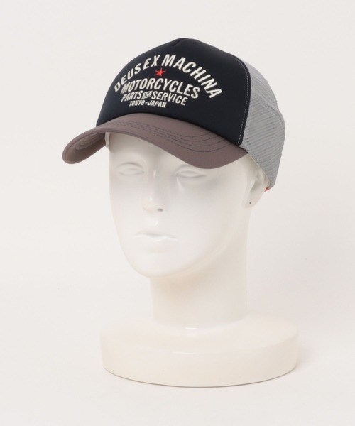 DEUS EX MACHINA（デウスエクスマキナ）の「TOKYO ORIGINAL ADDRESS TRUCKER（キャップ・メンズ・オレンジ/ブラック/カーキ・OS）」の5枚目の写真