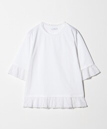 <ASTRAET>レース コンビ クルーネックTシャツ