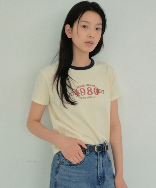 WEDNESDAYOASISFORWOMEN(ウェンズデー オアシス フォー ウーマン)の「モニカリンガーハーフTシャツ_CREAM(WB6TP30)(Tシャツ/カットソー・レディース・Cream・FREE)」の1枚目の写真