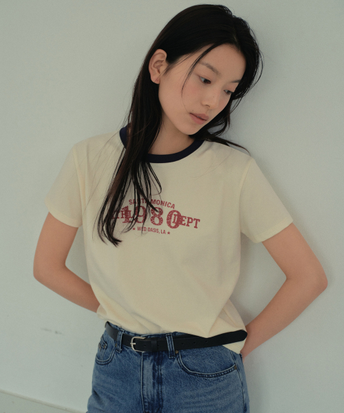 WEDNESDAYOASISFORWOMEN(ウェンズデー オアシス フォー ウーマン)の「モニカリンガーハーフTシャツ_CREAM(WB6TP30)(Tシャツ/カットソー・レディース・Cream・FREE)」の2枚目の写真