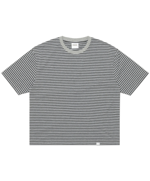 NOMANUAL(NOMANUAL)の「NM CROP BORDER T-SHIRT - GRAY(Tシャツ/カットソー・レディース・その他・SMALL/MEDIUM/LARGE/X-LARGE)」の1枚目の写真