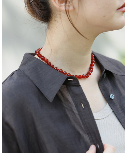 IENA(イエナ)の「《追加》EO/イオ ROUND STONE NECKLACE ネックレス BO26SS-56(ネックレス・レディース・レッド/ブラック/グリーン・FREE)」の6枚目の写真