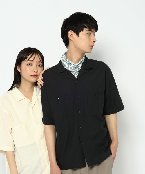 GLOBAL WORK(グローバルワーク)の「イージーケアリネンシャツ/半袖/638148(シャツ/ブラウス・メンズ・ネイビー/オフホワイト/ブルー/レッド/ライトグレー/ブラック・X-LARGE/SMALL/MEDIUM/LARGE)」の14枚目の写真