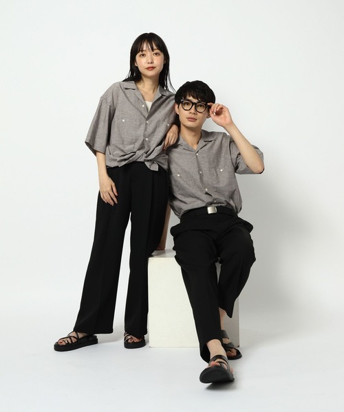 GLOBAL WORK(グローバルワーク)の「イージーケアリネンシャツ/半袖/638148(シャツ/ブラウス・メンズ・ネイビー/オフホワイト/ブルー/レッド/ライトグレー/ブラック・X-LARGE/SMALL/MEDIUM/LARGE)」の22枚目の写真