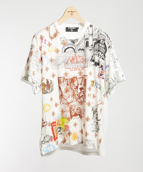 GOMME HOMME(ゴムオム)の「ロンドンプリントT(Tシャツ/カットソー・メンズ・ブラック/ホワイト・MEDIUM)」の1枚目の写真