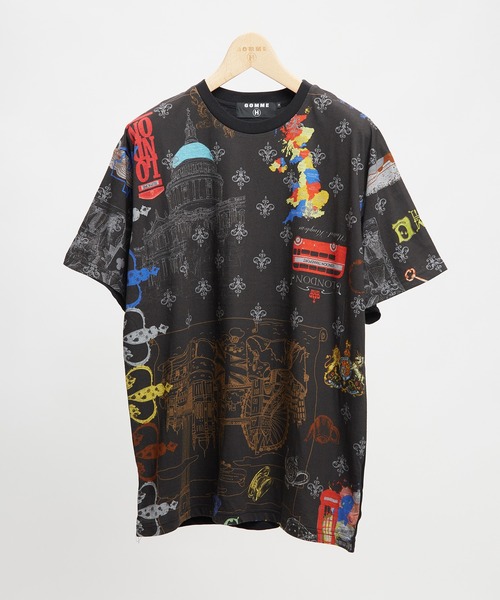 GOMME HOMME(ゴムオム)の「ロンドンプリントT(Tシャツ/カットソー・メンズ・ブラック/ホワイト・MEDIUM)」の2枚目の写真