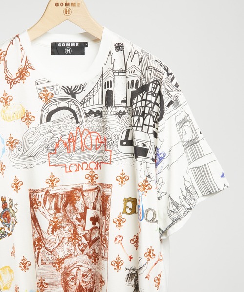GOMME HOMME(ゴムオム)の「ロンドンプリントT(Tシャツ/カットソー・メンズ・ブラック/ホワイト・MEDIUM)」の6枚目の写真