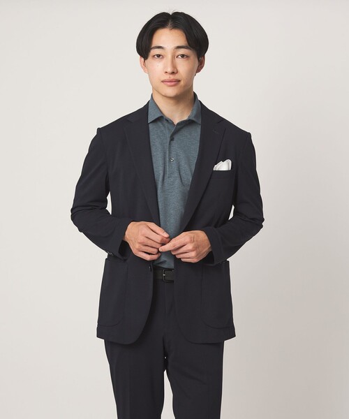 green label relaxing（グリーンレーベルリラクシング）の「プライムフレックス ドット メッシュ カッタウェイ ビズポロ ポロシャツ -ストレッチ・吸水速乾・通気性-（ポロシャツ・メンズ・ネイビー/ライトブルー/ダークブラウン/ライトグレー・L/M/S/XL）」の5枚目の写真