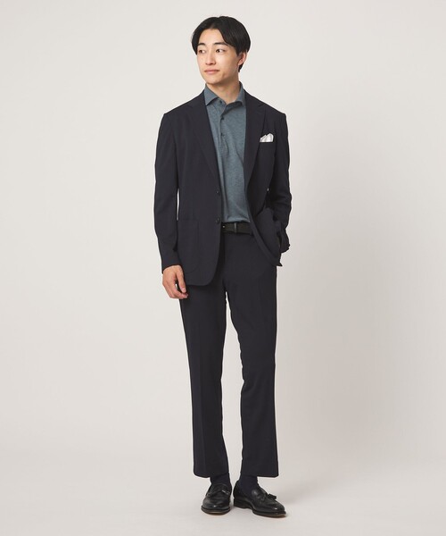 green label relaxing（グリーンレーベルリラクシング）の「プライムフレックス ドット メッシュ カッタウェイ ビズポロ ポロシャツ -ストレッチ・吸水速乾・通気性-（ポロシャツ・メンズ・ネイビー/ライトブルー/ダークブラウン/ライトグレー・L/M/S/XL）」の6枚目の写真