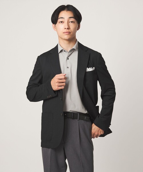 green label relaxing（グリーンレーベルリラクシング）の「プライムフレックス ドット メッシュ カッタウェイ ビズポロ ポロシャツ -ストレッチ・吸水速乾・通気性-（ポロシャツ・メンズ・ネイビー/ライトブルー/ダークブラウン/ライトグレー・L/M/S/XL）」の7枚目の写真