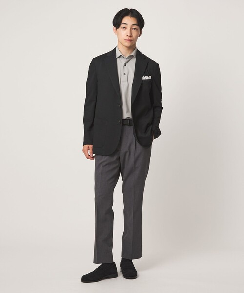 green label relaxing（グリーンレーベルリラクシング）の「プライムフレックス ドット メッシュ カッタウェイ ビズポロ ポロシャツ -ストレッチ・吸水速乾・通気性-（ポロシャツ・メンズ・ネイビー/ライトブルー/ダークブラウン/ライトグレー・L/M/S/XL）」の8枚目の写真