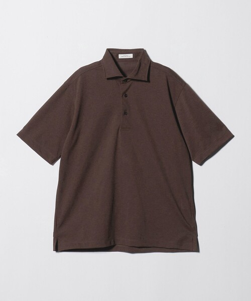 green label relaxing（グリーンレーベルリラクシング）の「プライムフレックス ドット メッシュ カッタウェイ ビズポロ ポロシャツ -ストレッチ・吸水速乾・通気性-（ポロシャツ・メンズ・ネイビー/ライトブルー/ダークブラウン/ライトグレー・L/M/S/XL）」の19枚目の写真
